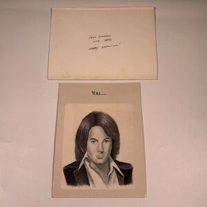 Neil Diamond Valentine Card Diana Robbins Drawing Envelope Thunder Greeting 1976